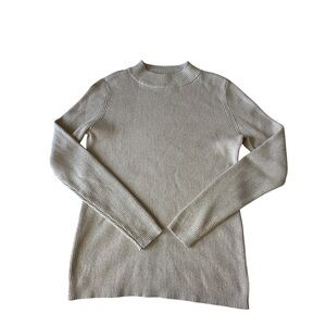 Karen Scott Ribbed Sweater - Light Gray